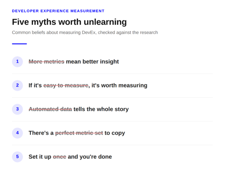 Five Myths about Measuring Developer Experience